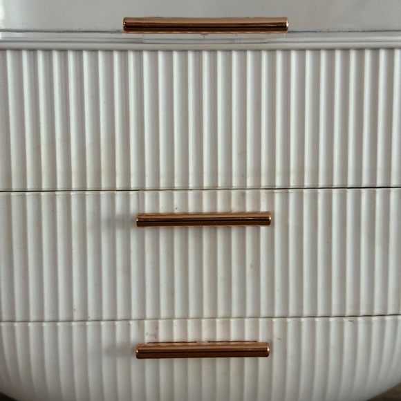 Cosmetic Storage Box Bathroom Desktop Beauty Makeup Organizer; like new White - Picture 4 of 8